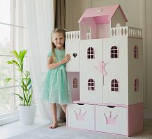 Кукольный домик БАЛЕРИНА с комодом бело-розовый PeMa kids