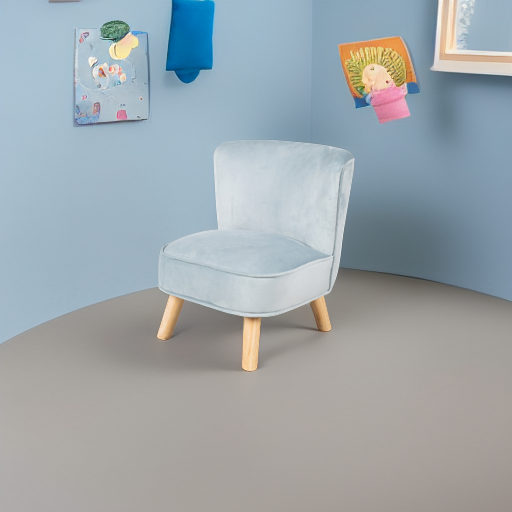 Детское велюровое кресло Lil Sofa голубое Roba