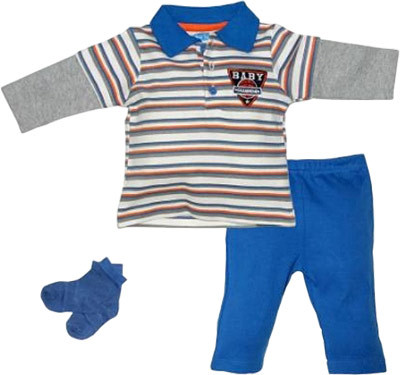 Комплект для мальчика 3 предмета (серый), 6-9 месяцев Bon Bebe