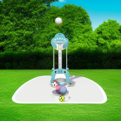 Стойка баскетбольная Марсик с кольцебросом и футбольными воротами зеленая