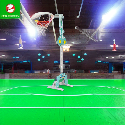 Стойка баскетбольная Ultraman с кольцебросом и футбольными воротами зеленая