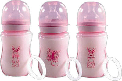 Бутылочки для кормления АНТИКОЛИК, 3 шт., розовые Nurtria