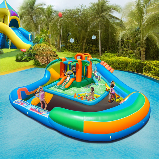 Надувной батут с горкой Тропикана 2 Happy Hop