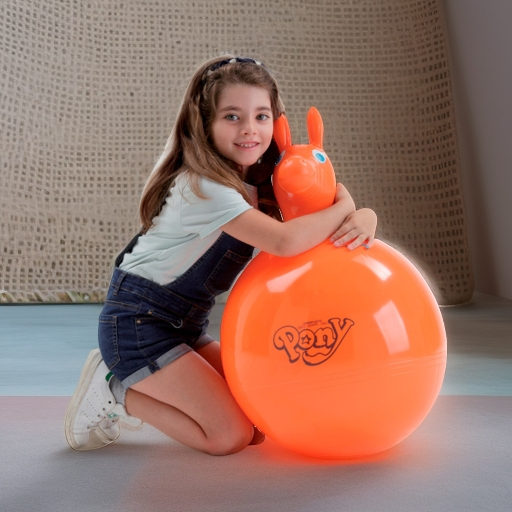 Мяч-попрыгун HOP PONY оранжевый 45 см Ledraplastic