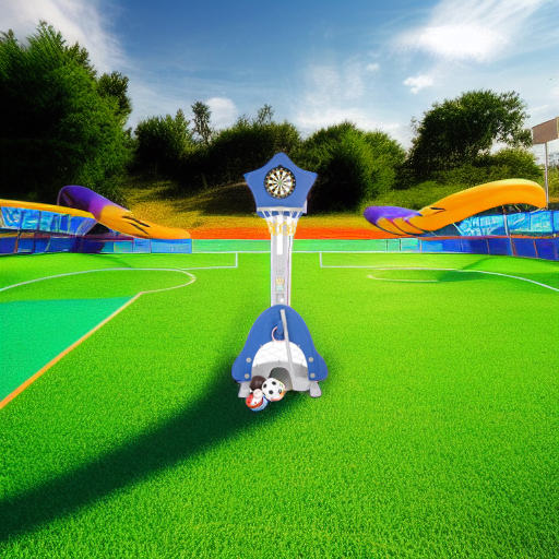 Стойка баскетбольная Звезда с кольцебросом и футбольными воротами синяя Pituso