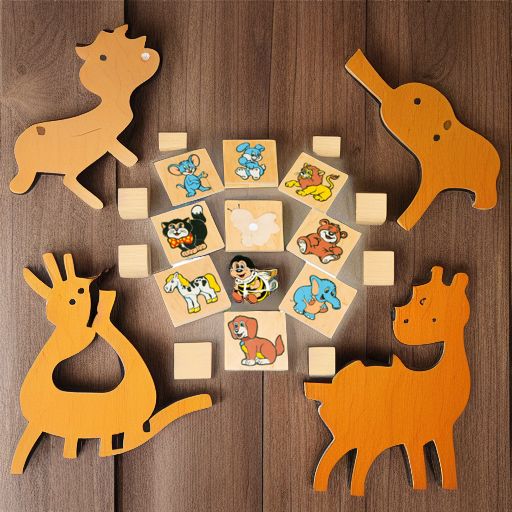 Пазлы деревянные Забавные животные, 10 штук ЛЭМ