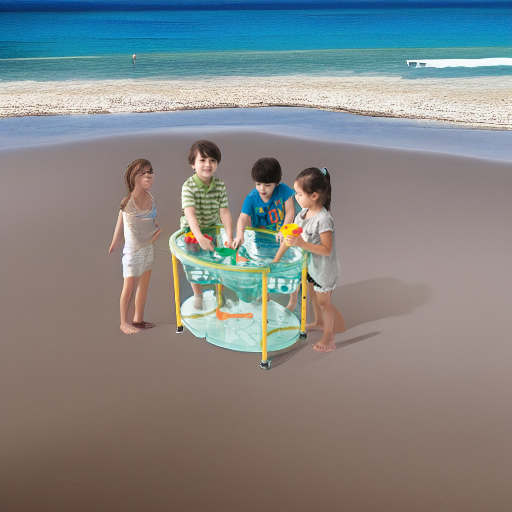 Стол прозрачный для игр с водой и песком 89x63x44-58h см Weplay