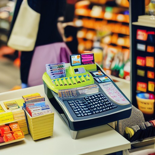 Кассовый аппарат с банкнотами, монетами и банковскими картами (евро) Miniland