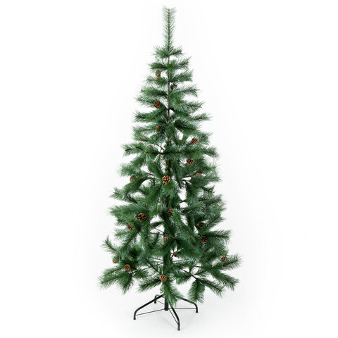 Ель искусственная Velvet Pinewood 180 см, с инеем и шишками