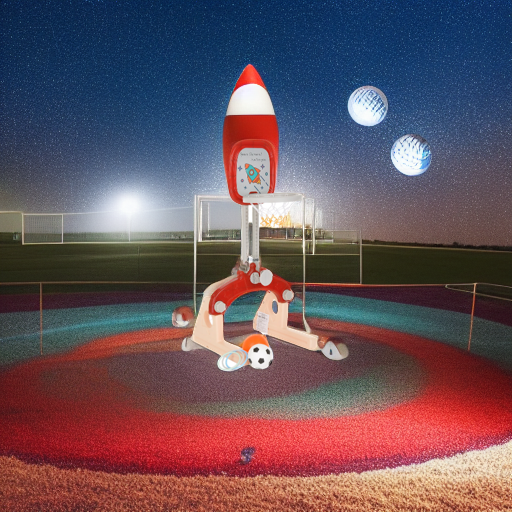 Стойка баскетбольная Ракета с кольцебросом и футбольными воротами красная