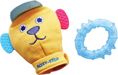 Игрушка-рукавичка ВУФФИ с голубым прорезывателем Roxy-Kids