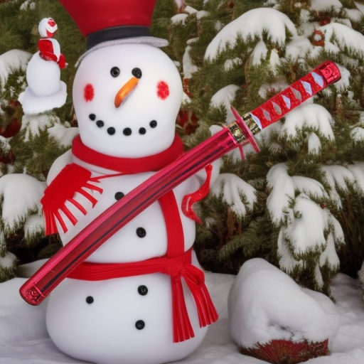 Меч самурая красный, 60 см Snowmen