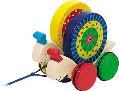 Игрушка-каталка на веревочке Две улитки