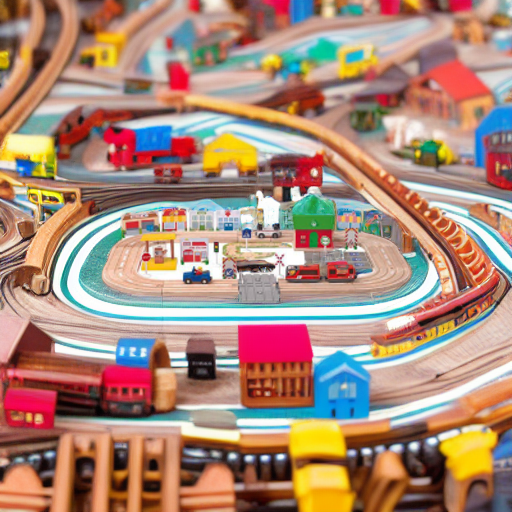 Деревянная железная дорога ГОРОД, 42 элемента Woody