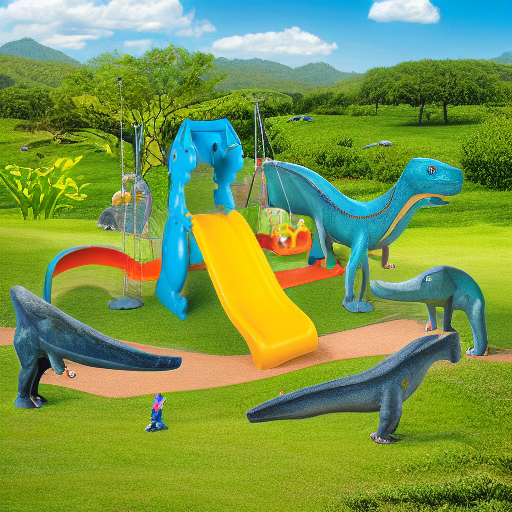 Детский игровой комплекс горка-качели ДИНО Pilsan