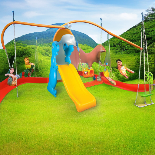 Детский игровой комплекс горка-качели ДИНО Pilsan