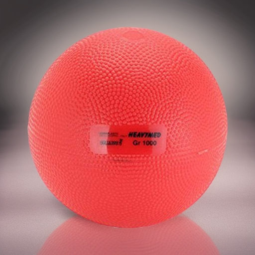 Мяч для фитнеса утяжеленный HEAVYMED 12 см 1 кг красный Ledraplastic