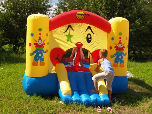 Надувной батут с горкой ЗАБАВНЫЙ КЛОУН Happy Hop