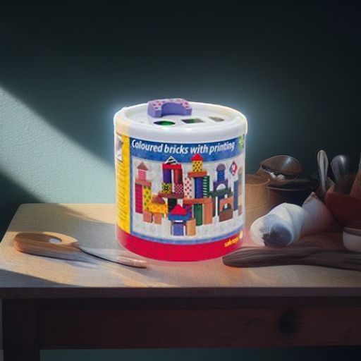 Кубики деревянные, 50 шт. (в ведерке) Woody