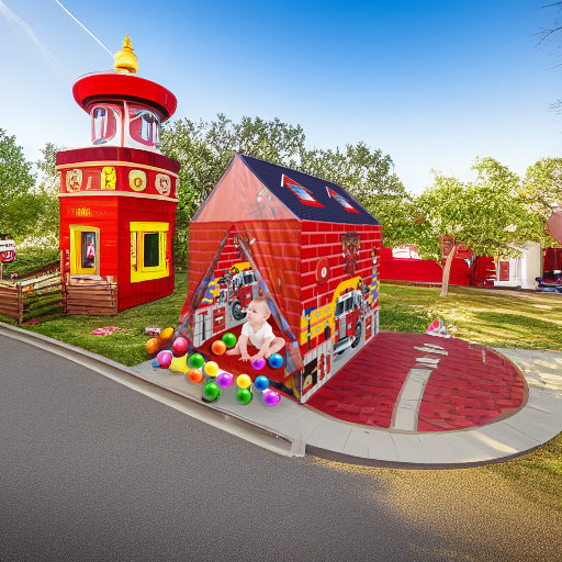 Игровой домик Пожарная станция с шариками