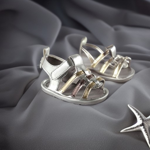 Сандалики для девочки серебряные, 12-18 месяцев Luvable Friends