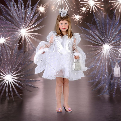 Карнавальный костюм Принцесса СЕРЕБРЯНАЯ СНЕЖИНКА, рост 128 Lipta TDP