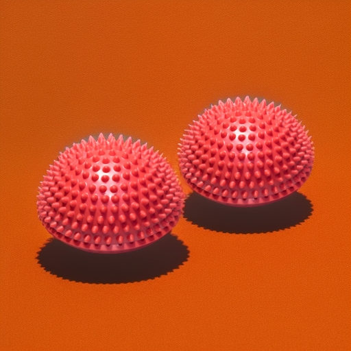 Полусфера массажно-балансировочная красная, 2 штуки