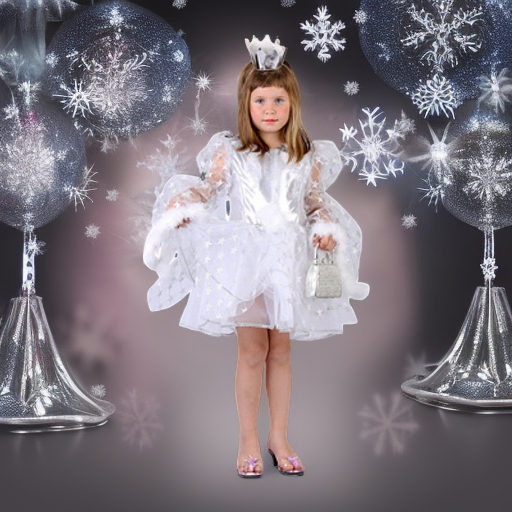 Карнавальный костюм Принцесса СЕРЕБРЯНАЯ СНЕЖИНКА, рост 128 Lipta TDP