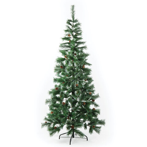 Ель искусственная Velvet Pinewood 210 см, с инеем и шишками