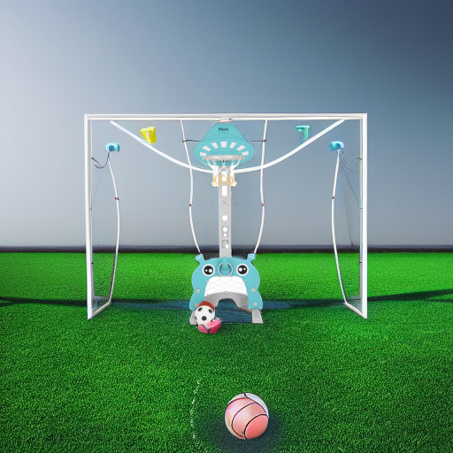 Стойка баскетбольная Марсик с кольцебросом и футбольными воротами зеленая