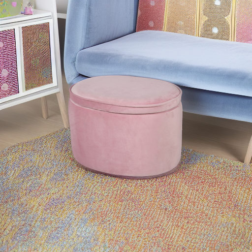 Детский велюровый овальный пуфик Lil Sofa розовый Roba