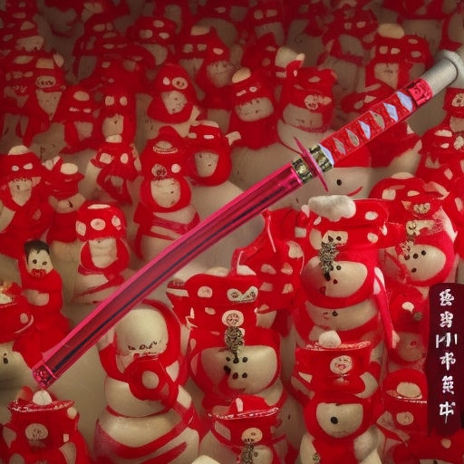 Меч самурая красный, 60 см Snowmen