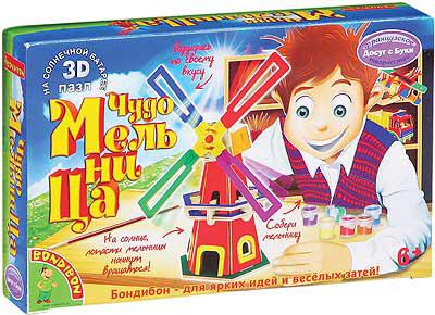 Деревянный 3D-пазл ЧУДО-МЕЛЬНИЦА с движением Bondibon