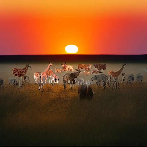 Набор фигурок Животные Африки с детенышами, 12 фигурок Miniland