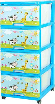 Комод с рисунком НА ЛУЖАЙКЕ голубой Dunya