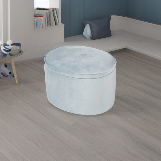 Детский велюровый овальный пуфик Lil Sofa голубой Roba