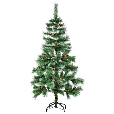 Ель искусственная Velvet Pinewood 150 см, с инеем и шишками