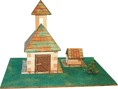 Модель деревянная КОЛОКОЛЬНЯ И КОЛОДЕЦ Walachia