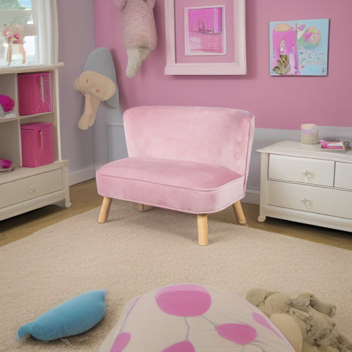 Детский велюровый диван Lil Sofa розовый Roba