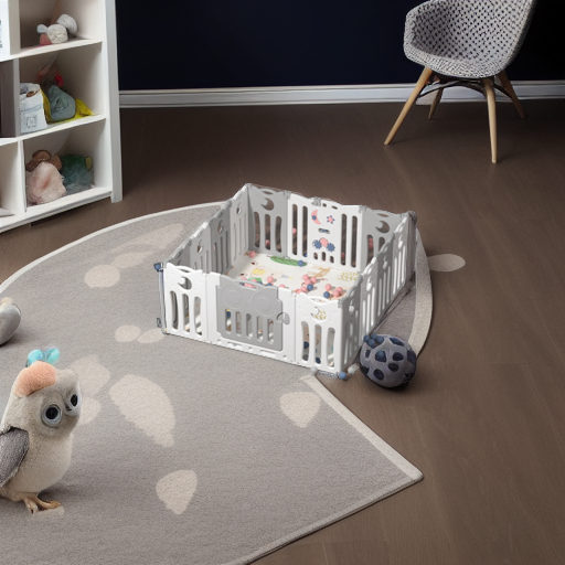 Детский манеж-ограждение Сова серый/белый