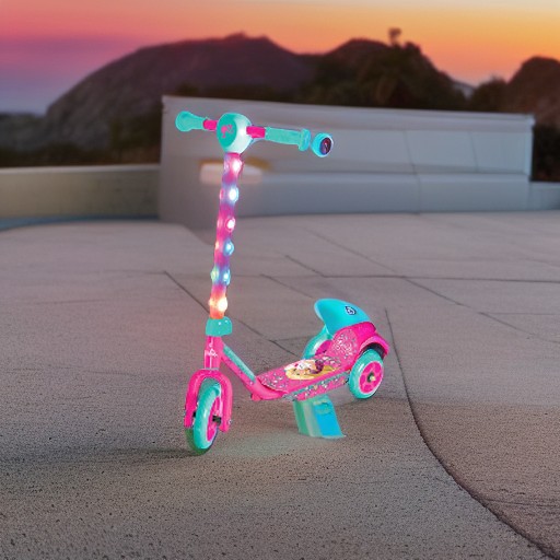 Самокат БАРБИ со светящейся ручкой Zinc