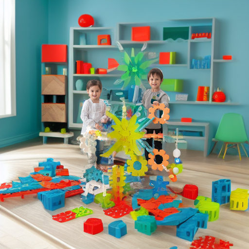 Креативный набор Крупный конструктор Цветные снежинки, 56 блоков Weplay