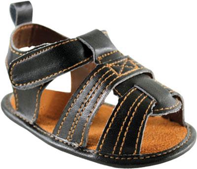 Сандалики для мальчика черные, 0-6 месяцев Luvable Friends