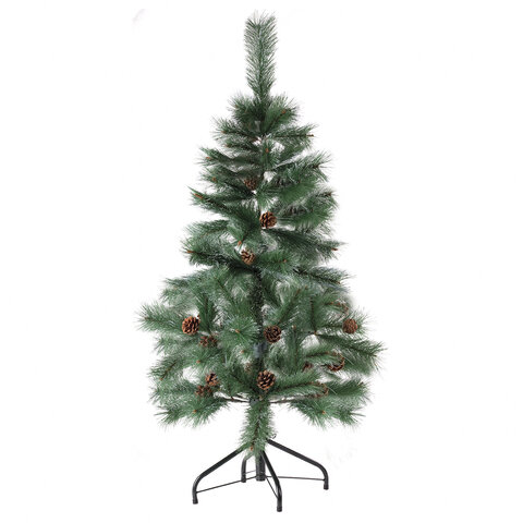 Ель искусственная Velvet Pinewood 120 см, с инеем и шишками