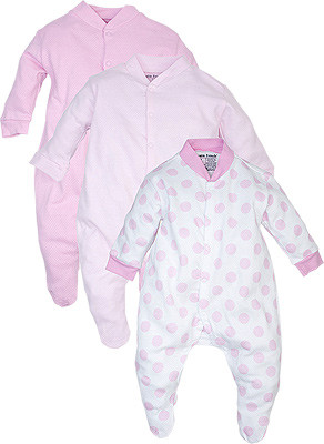 Комбинезон розовый, 3 шт., 3-6 месяцев Luvable Friends