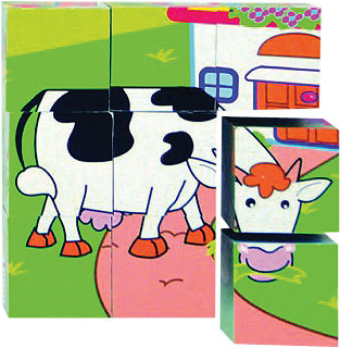 Кубики с картинками ЗВЕРЯТА Woody