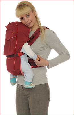 Рюкзак-кенгуру BabyActive Lux, вишневый Чудо-Чадо