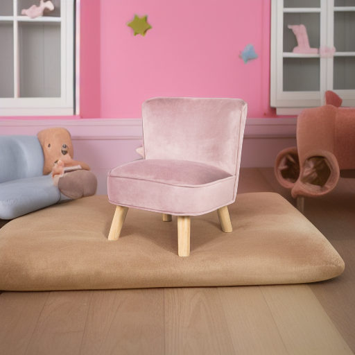 Детское велюровое кресло Lil Sofa розовое Roba