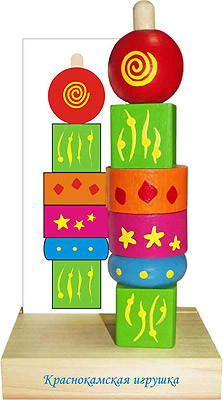 Пирамидка ГЕОМЕТРИЯ Краснокамская игрушка