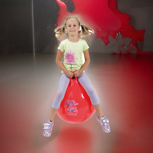 Мяч-попрыгун с рожками OPPY 6 красный 55 см Ledraplastic